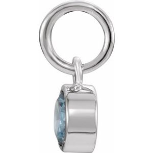 14K White Gold Posh Mommy® Imitation Blue Zircon Charm/Pendant – image 2