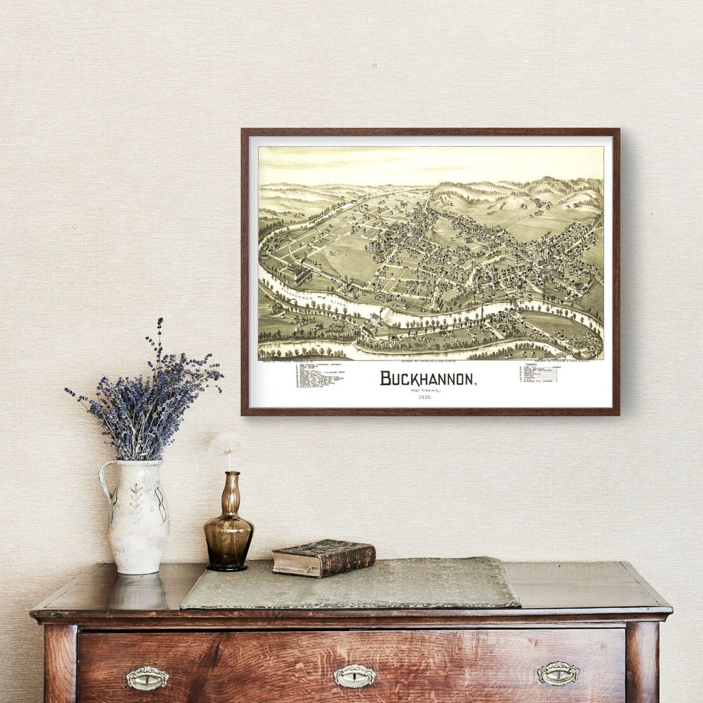 Vintage Map of Buckhannon, West Virginia 1900