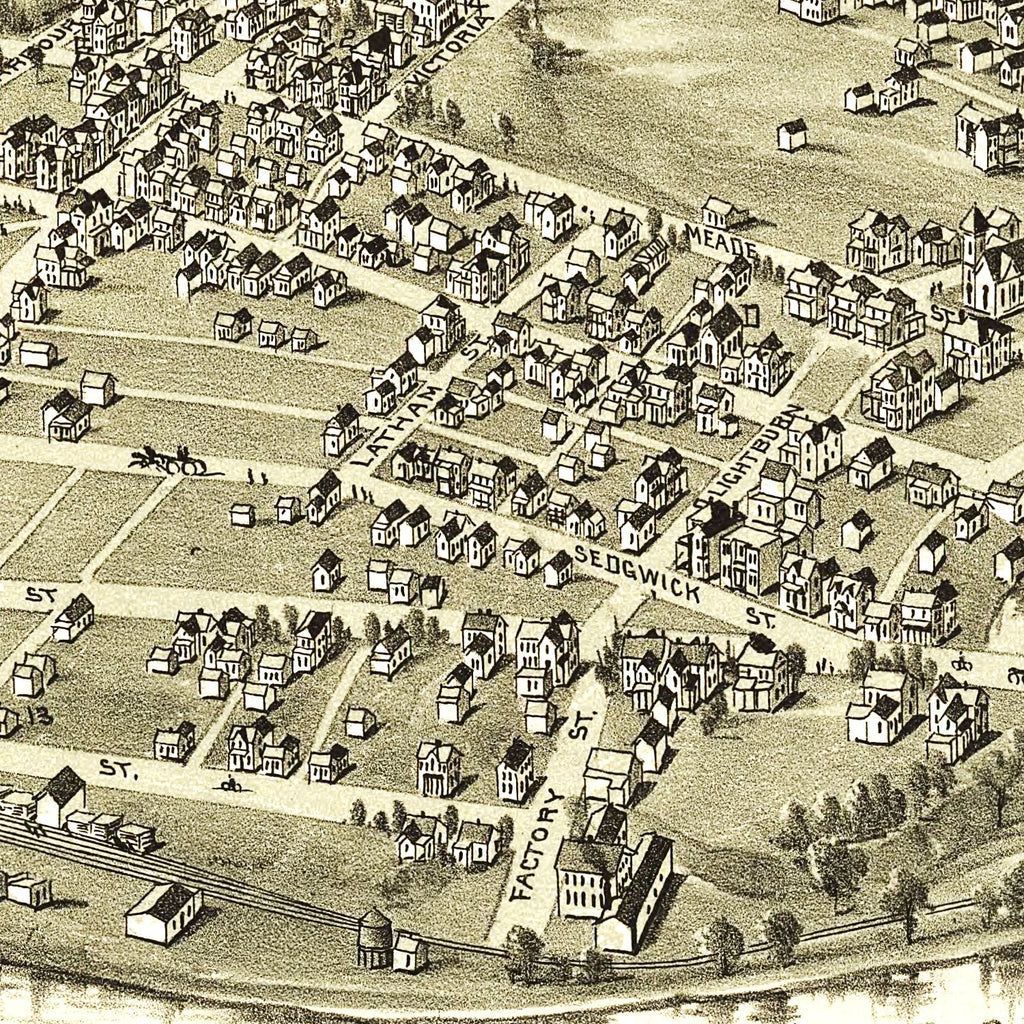 Vintage Map of Buckhannon, West Virginia 1900