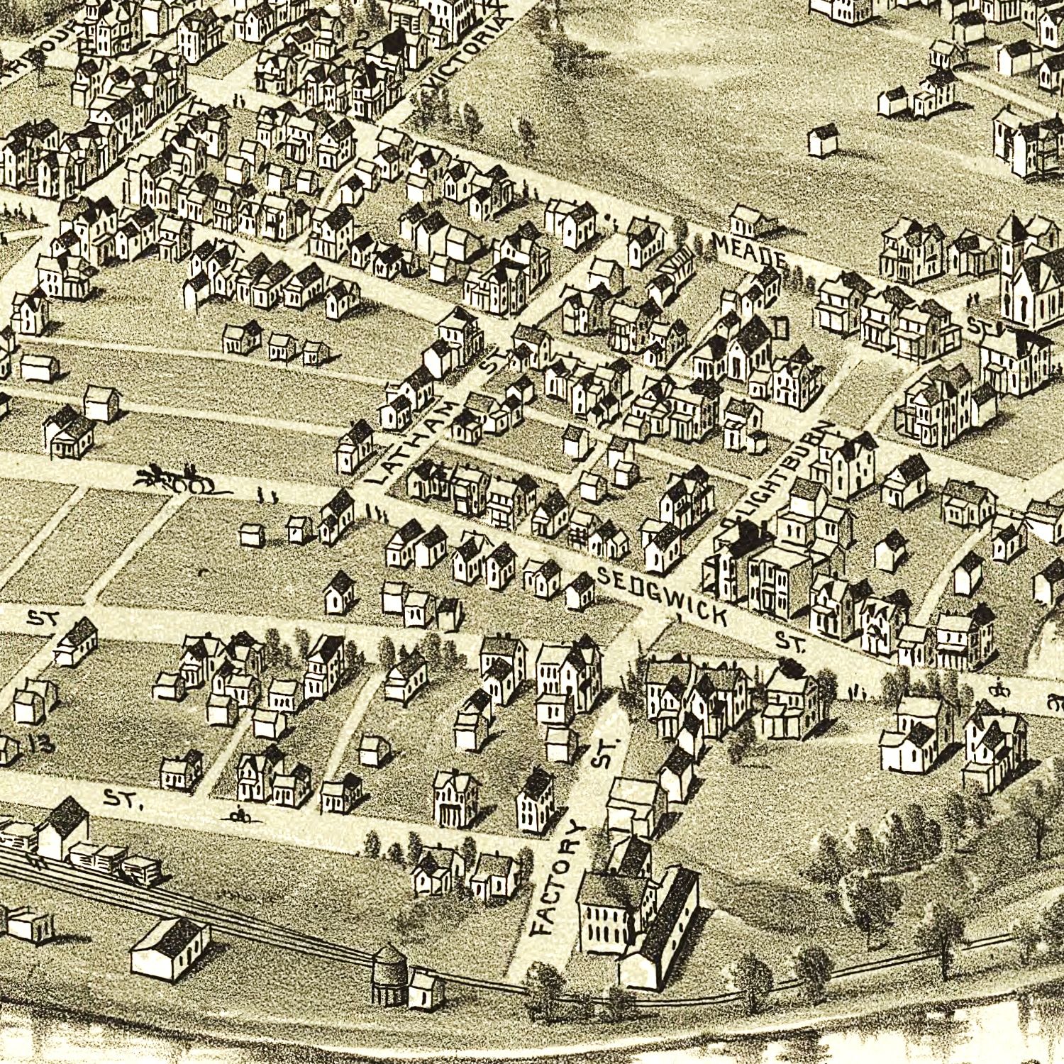 Vintage Map of Buckhannon, West Virginia 1900