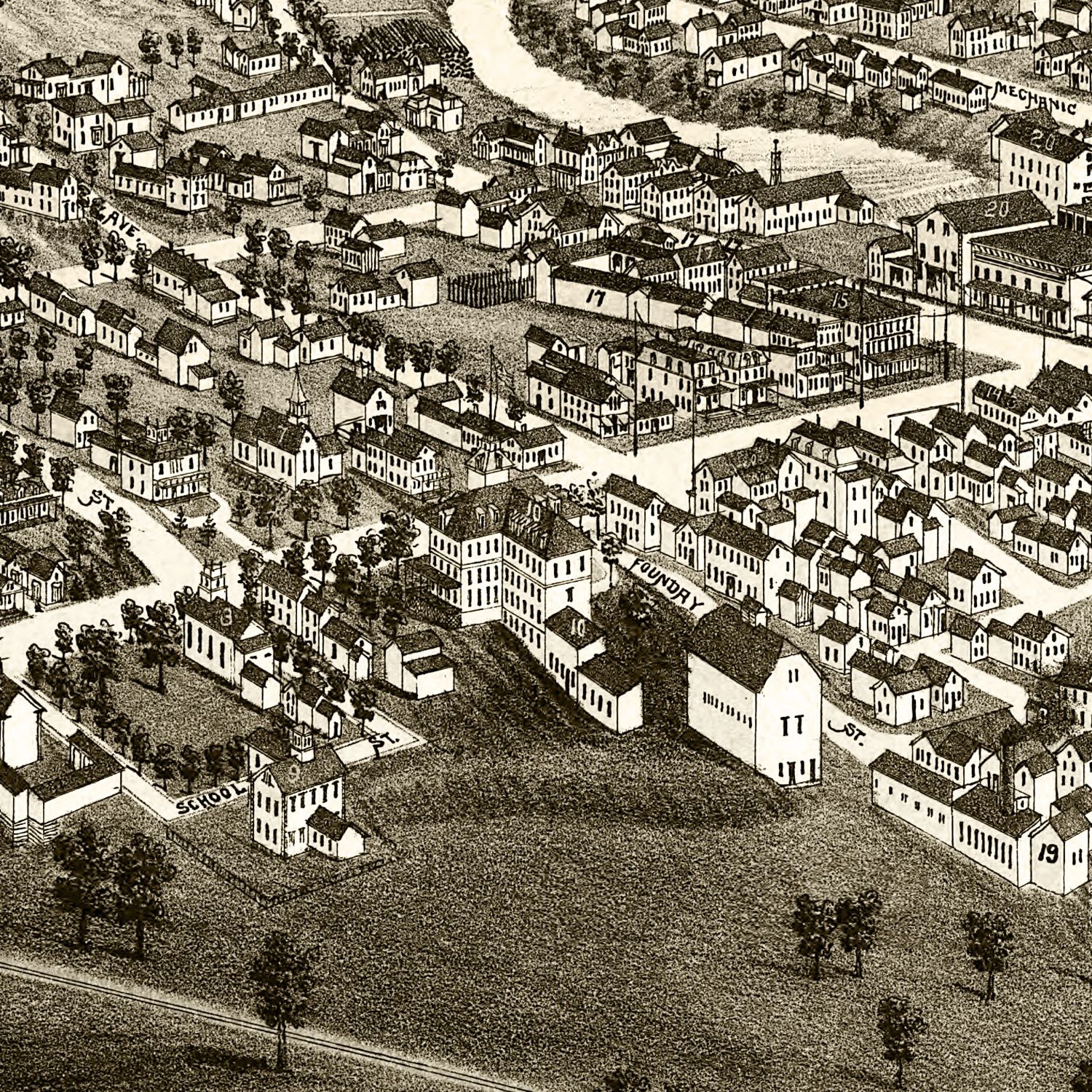 Vintage Map of Lancaster, New Hampshire 1883