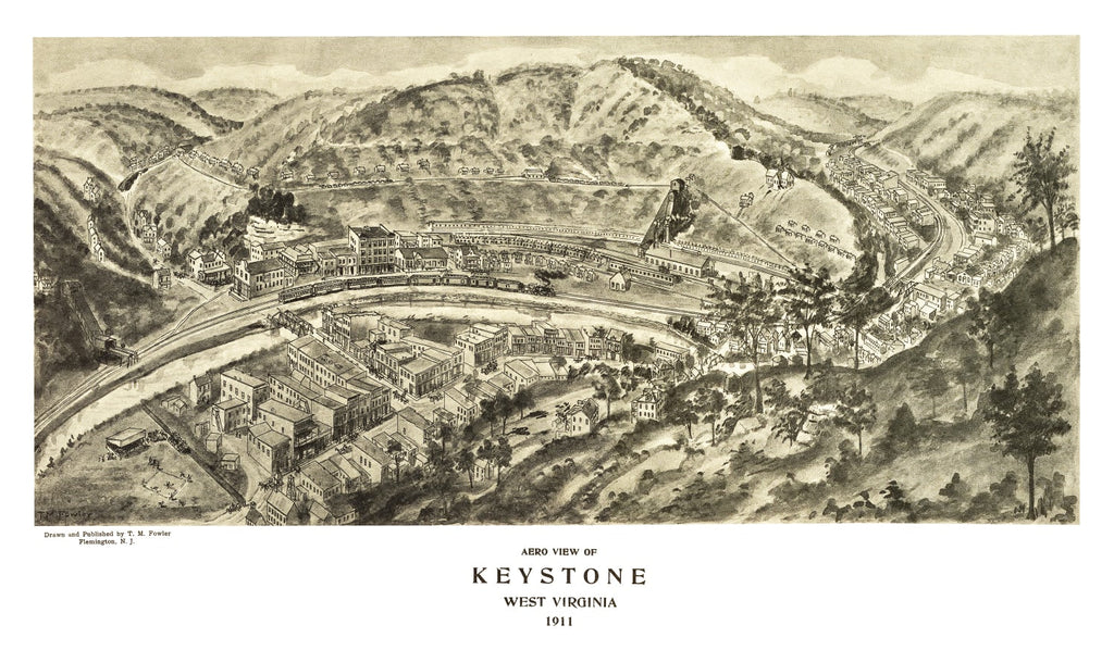 Vintage Map of Keystone, West Virginia 1911
