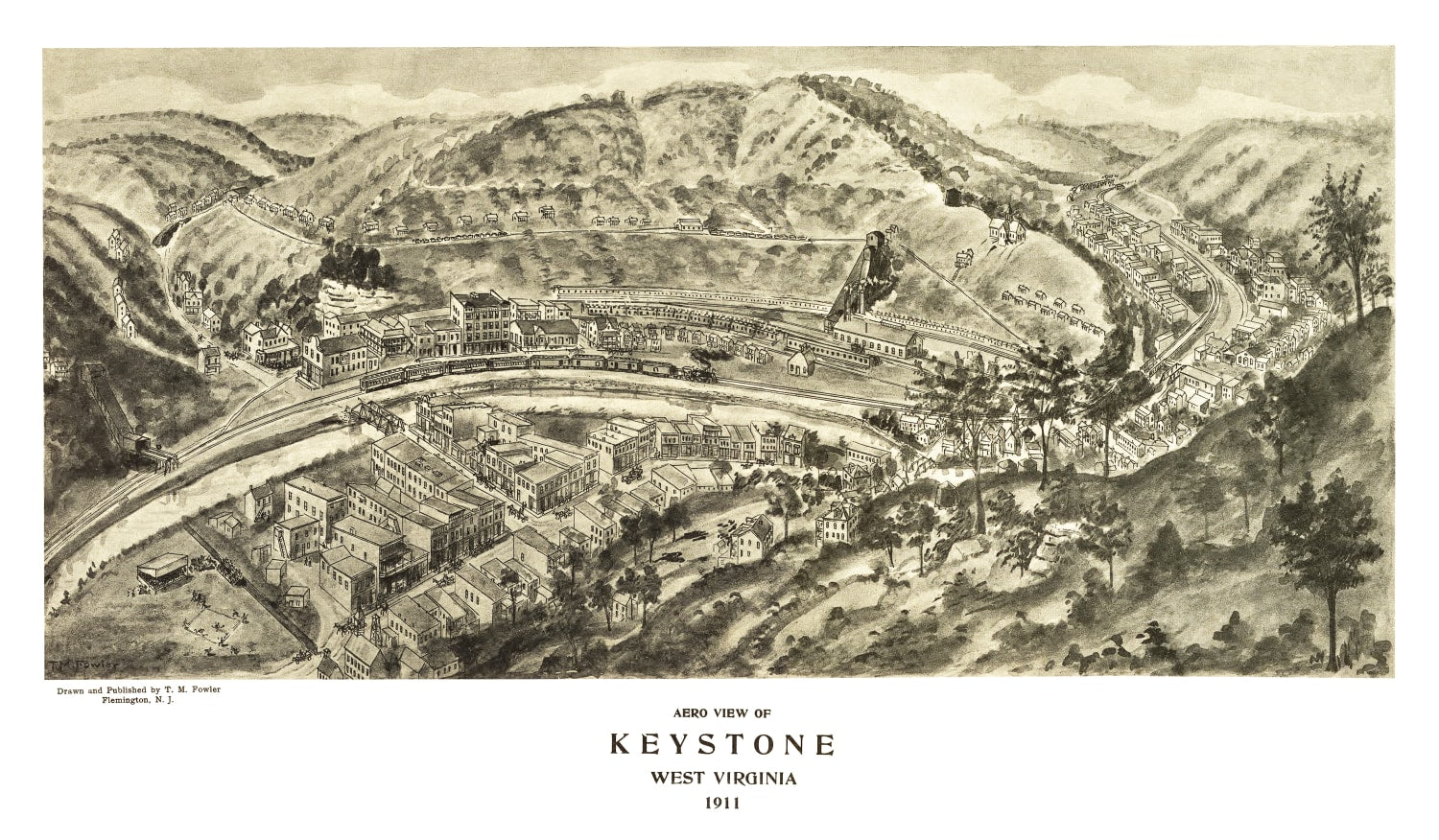 Vintage Map of Keystone, West Virginia 1911