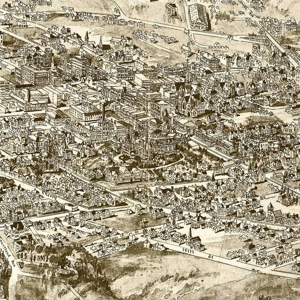 Vintage Map of Asheville, North Carolina 1912