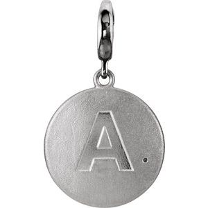 Sterling Silver 1 mm Round Accented Initial A Charm/Pendant Mounting