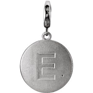Sterling Silver 1 mm Round Accented Initial E Charm/Pendant Mounting