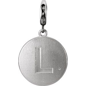Sterling Silver 1 mm Round Accented Initial L Charm/Pendant Mounting