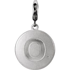 Sterling Silver 1 mm Round Accented Initial O Charm/Pendant Mounting