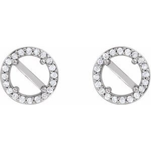 Platinum 5.2 mm Round 1/10 CTW Natural Diamond Semi-Set Earrings – image 2