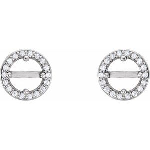 14K White Gold 4.5 mm Round .08 CTW Natural Diamond Semi-Set Earrings – image 2