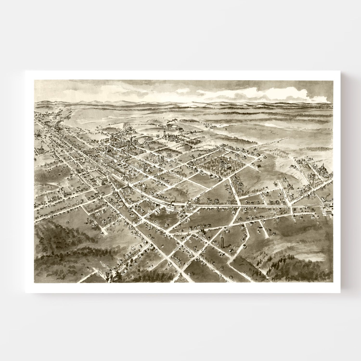 Vintage Map of Hickory, North Carolina 1907