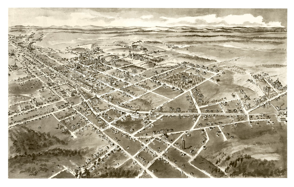 Vintage Map of Hickory, North Carolina 1907