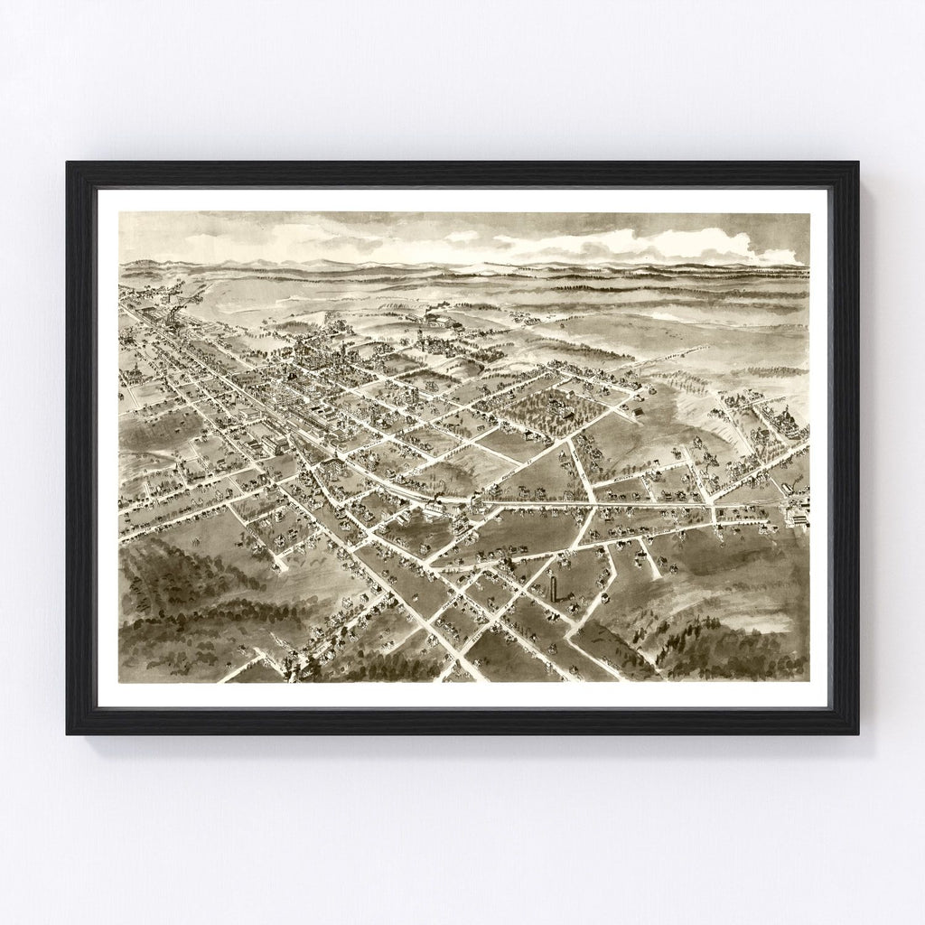 Vintage Map of Hickory, North Carolina 1907