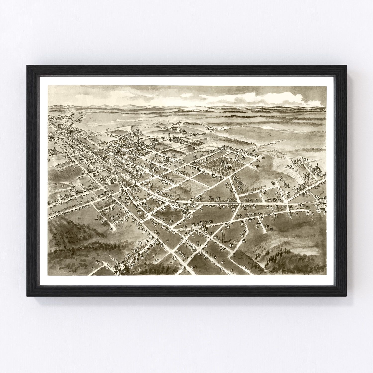 Vintage Map of Hickory, North Carolina 1907