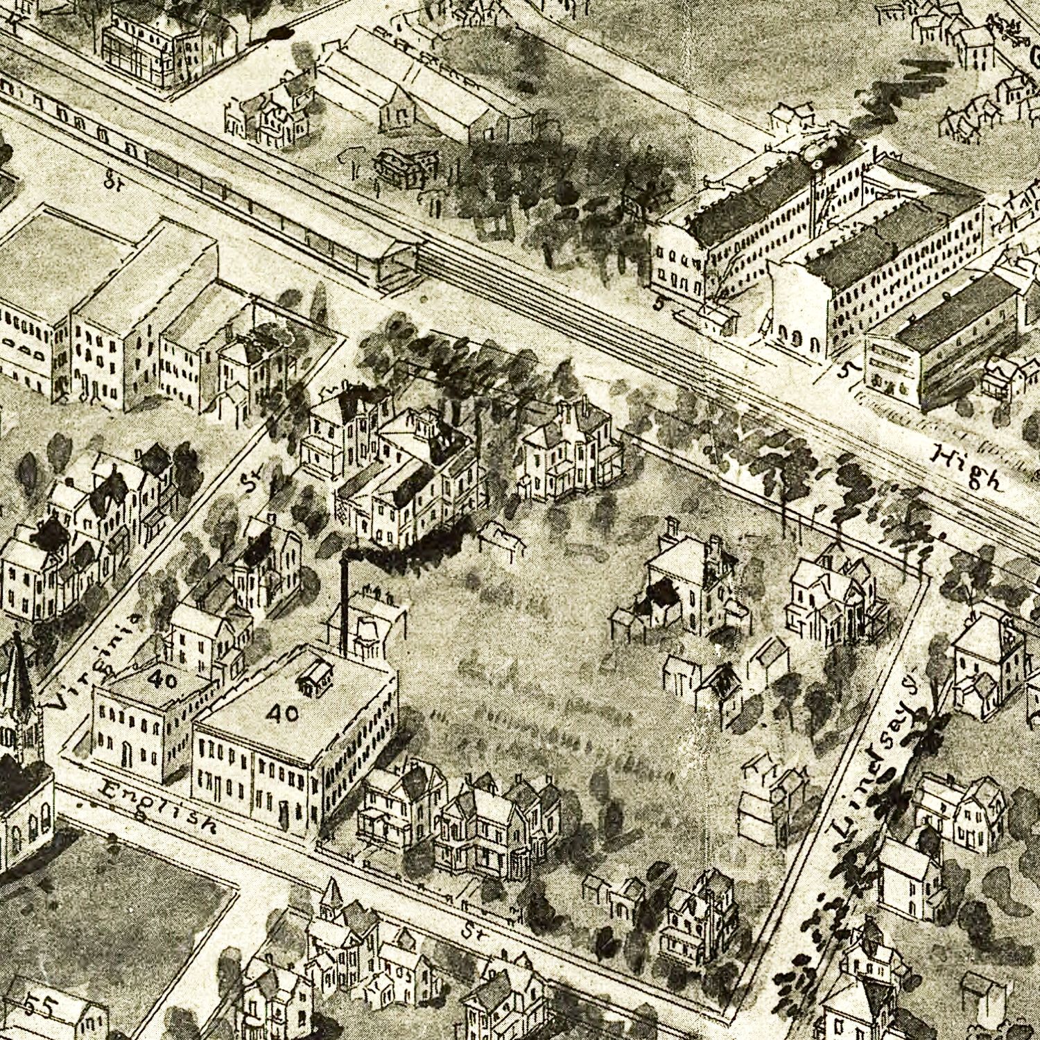 Vintage Map of High Point, North Carolina 1913