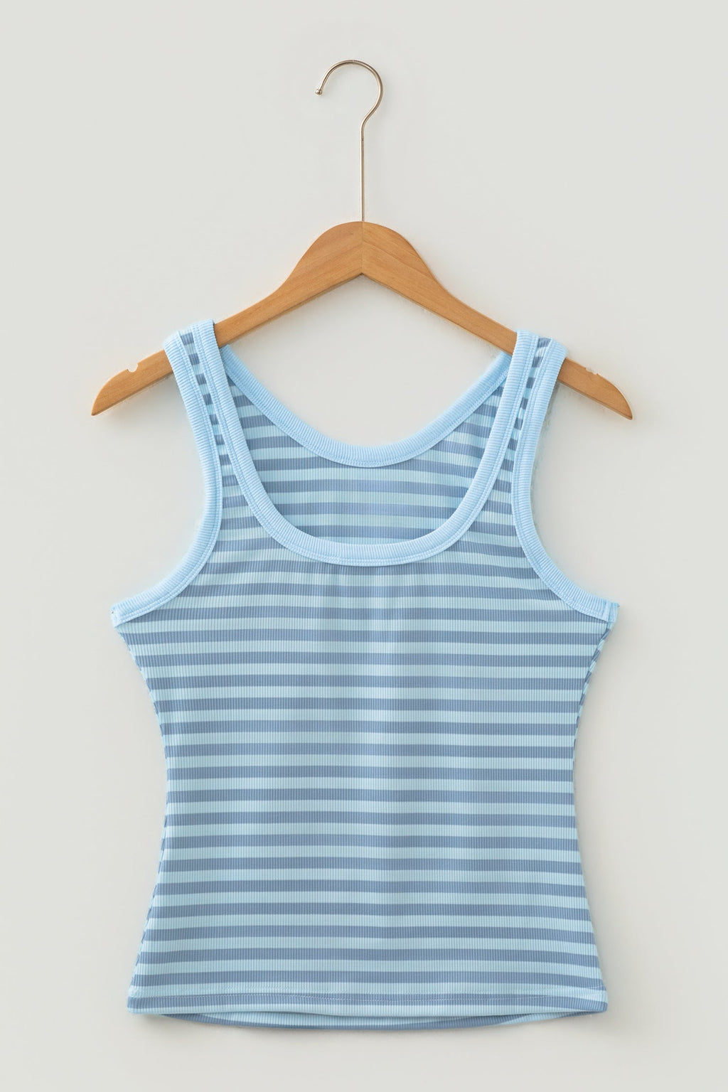 Stripe Ribbed Knit Sleeveless Tank Top