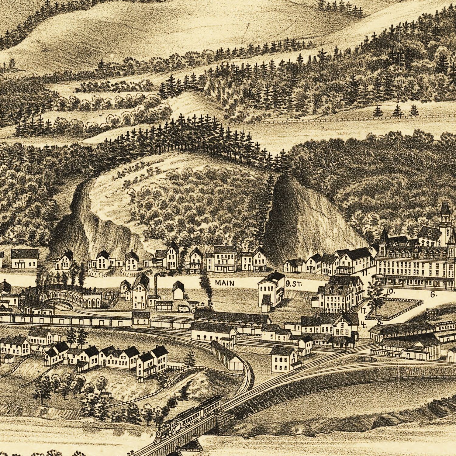 Vintage Map of West Lebanon, New Hampshire 1889