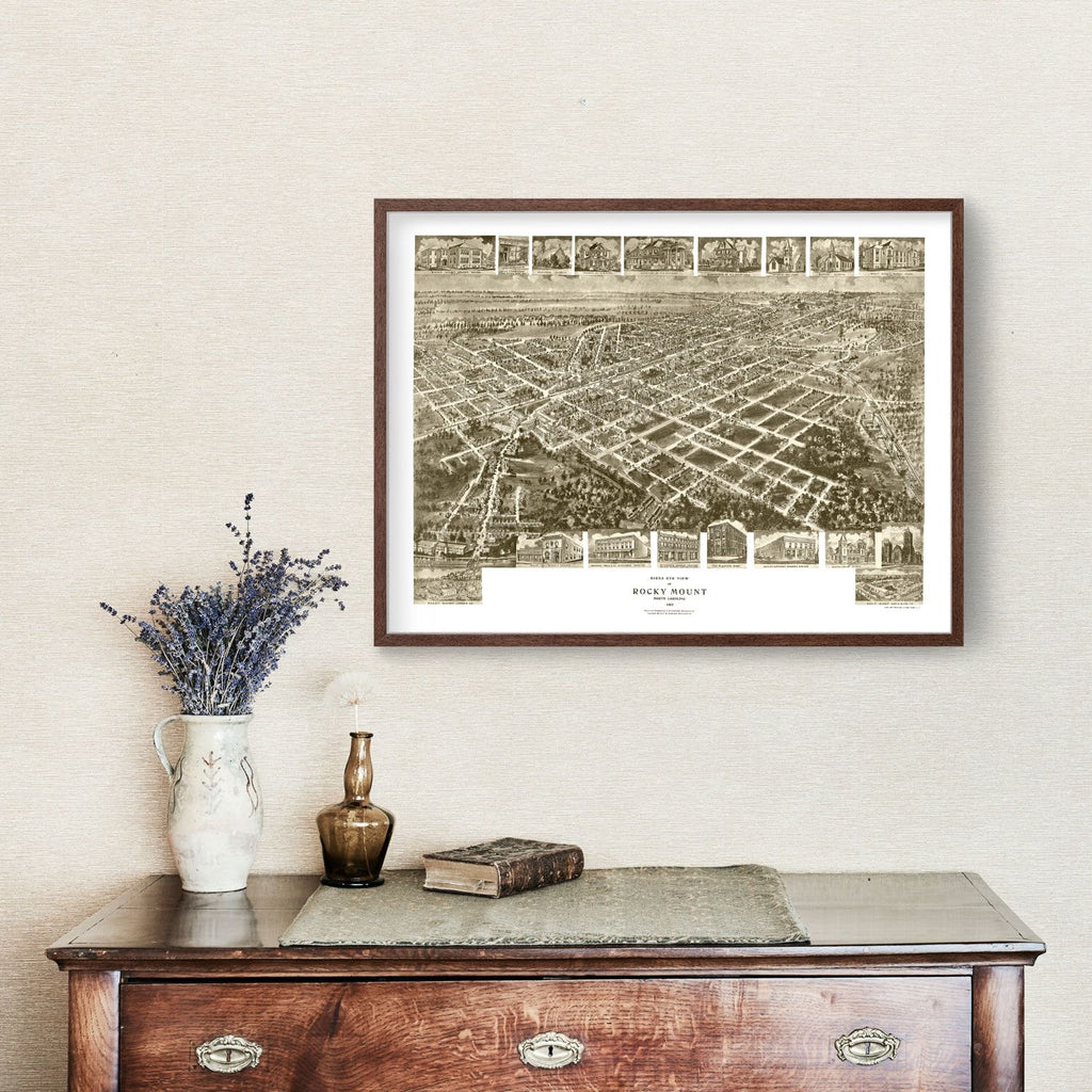 Vintage Map of Rocky Mount, North Carolina 1907