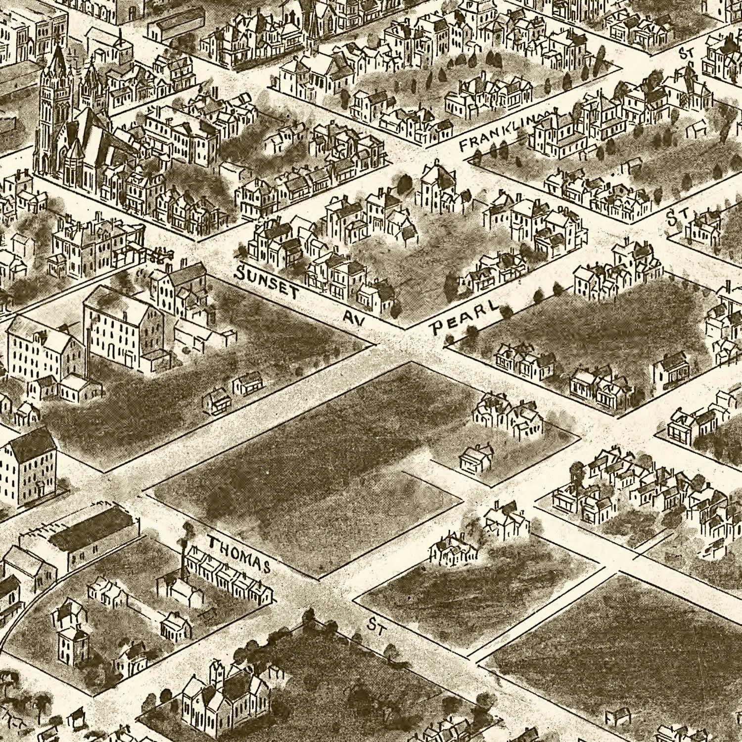 Vintage Map of Rocky Mount, North Carolina 1907