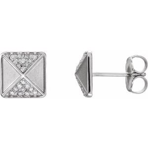 14K White Gold 1/10 CTW Natural Diamond Earrings