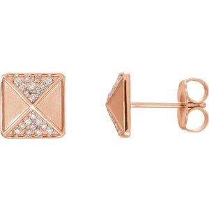 14K Rose Gold 1/10 CTW Natural Diamond Earrings