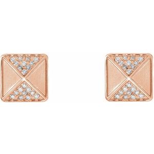 14K Rose Gold 1/10 CTW Natural Diamond Earrings