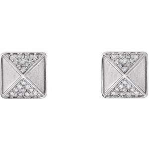 Platinum 1/10 CTW Natural Diamond Earrings – image 2