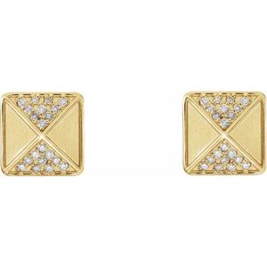14K Yellow Gold 1/10 CTW Natural Diamond Earrings