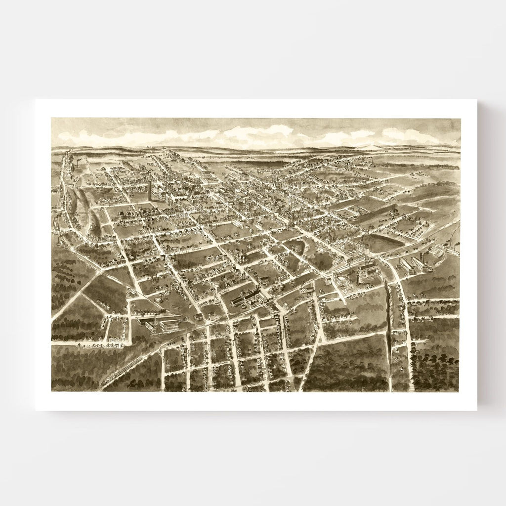 Vintage Map of Statesville, North Carolina 1907