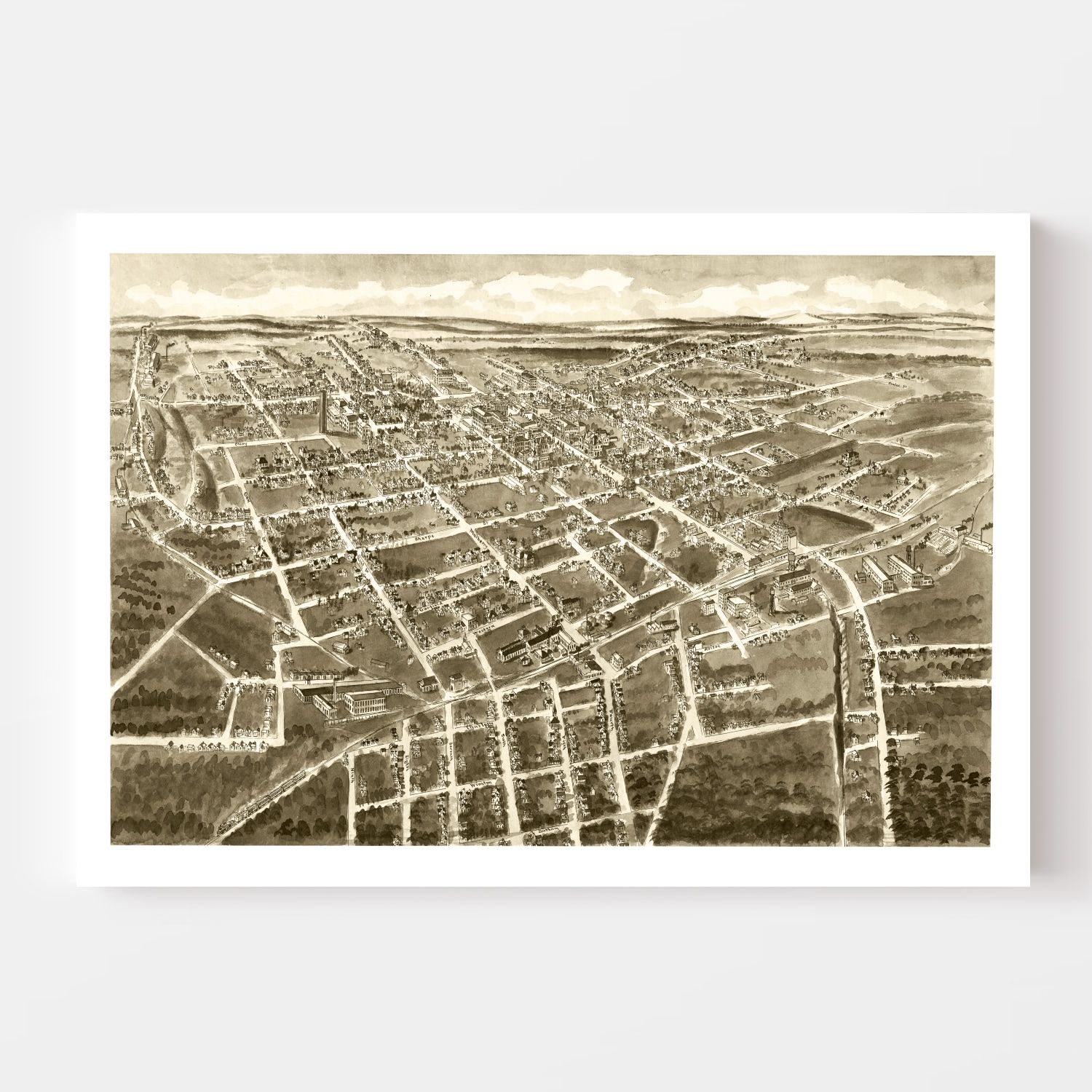 Vintage Map of Statesville, North Carolina 1907