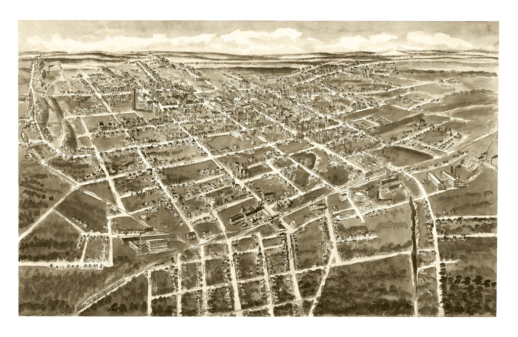 Vintage Map of Statesville, North Carolina 1907