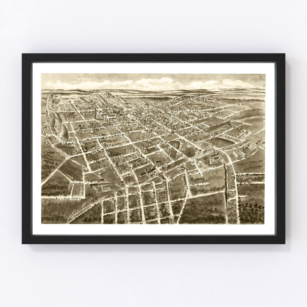 Vintage Map of Statesville, North Carolina 1907
