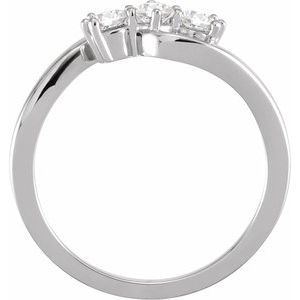 14K White Gold 1/3 CTW Lab-Grown Diamond Three-Stone Ring