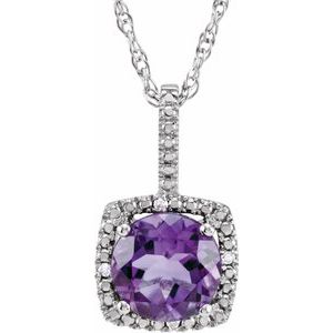 Birthstone Halo-Style Necklace