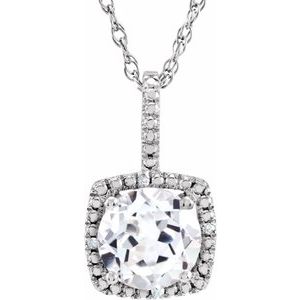 Birthstone Halo-Style Necklace