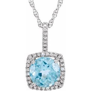 Birthstone Halo-Style Necklace