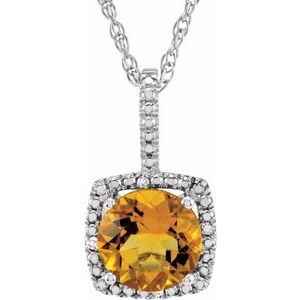 Birthstone Halo-Style Necklace