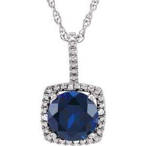Birthstone Halo-Style Necklace