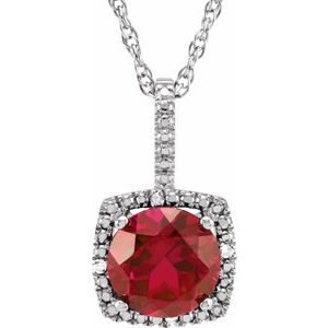 Birthstone Halo-Style Necklace