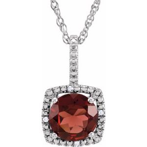 Birthstone Halo-Style Necklace