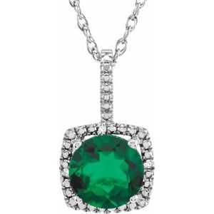 Birthstone Halo-Style Necklace