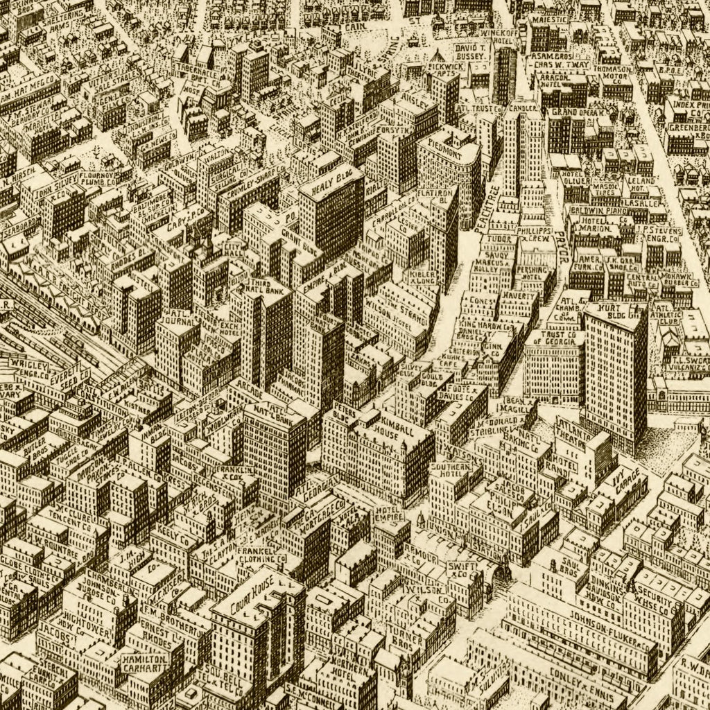 Vintage Map of Atlanta, Georgia 1919