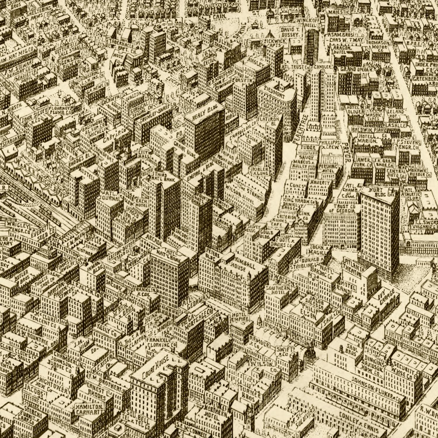 Vintage Map of Atlanta, Georgia 1919