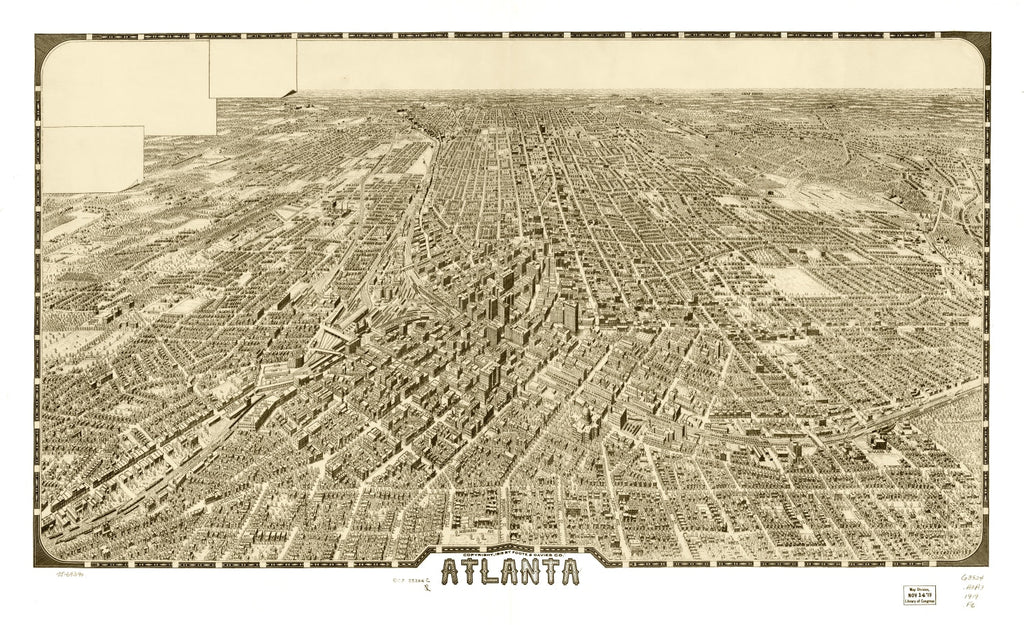 Vintage Map of Atlanta, Georgia 1919
