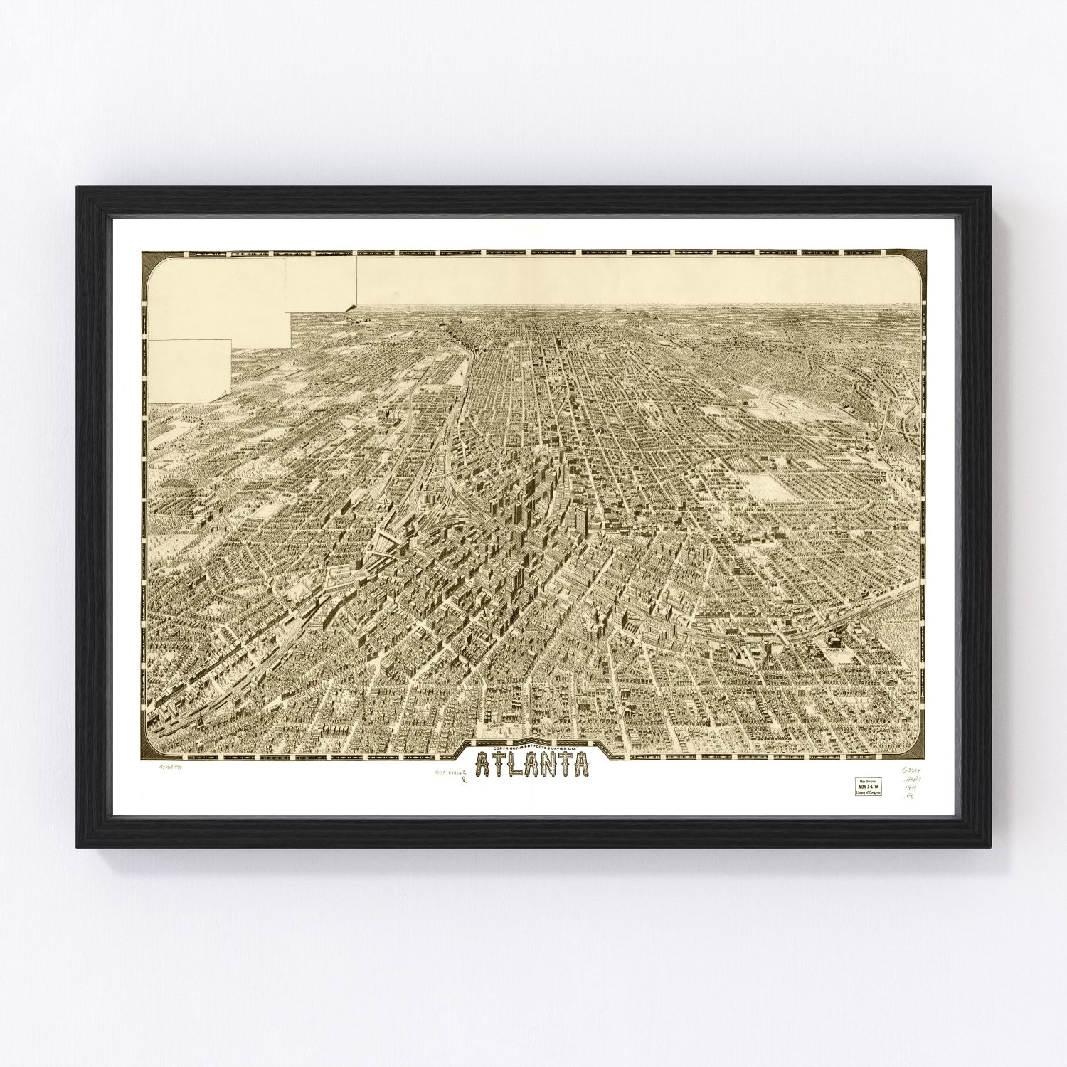 Vintage Map of Atlanta, Georgia 1919