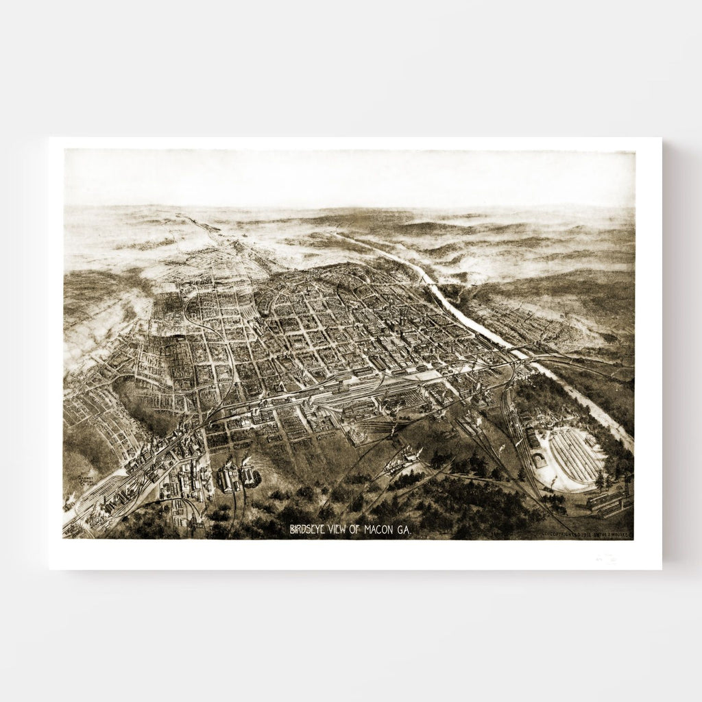 Vintage Map of Macon, Georgia 1912
