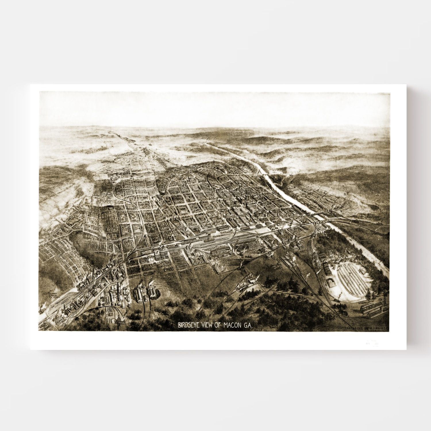 Vintage Map of Macon, Georgia 1912