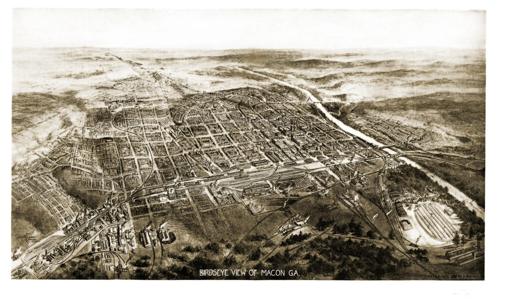 Vintage Map of Macon, Georgia 1912
