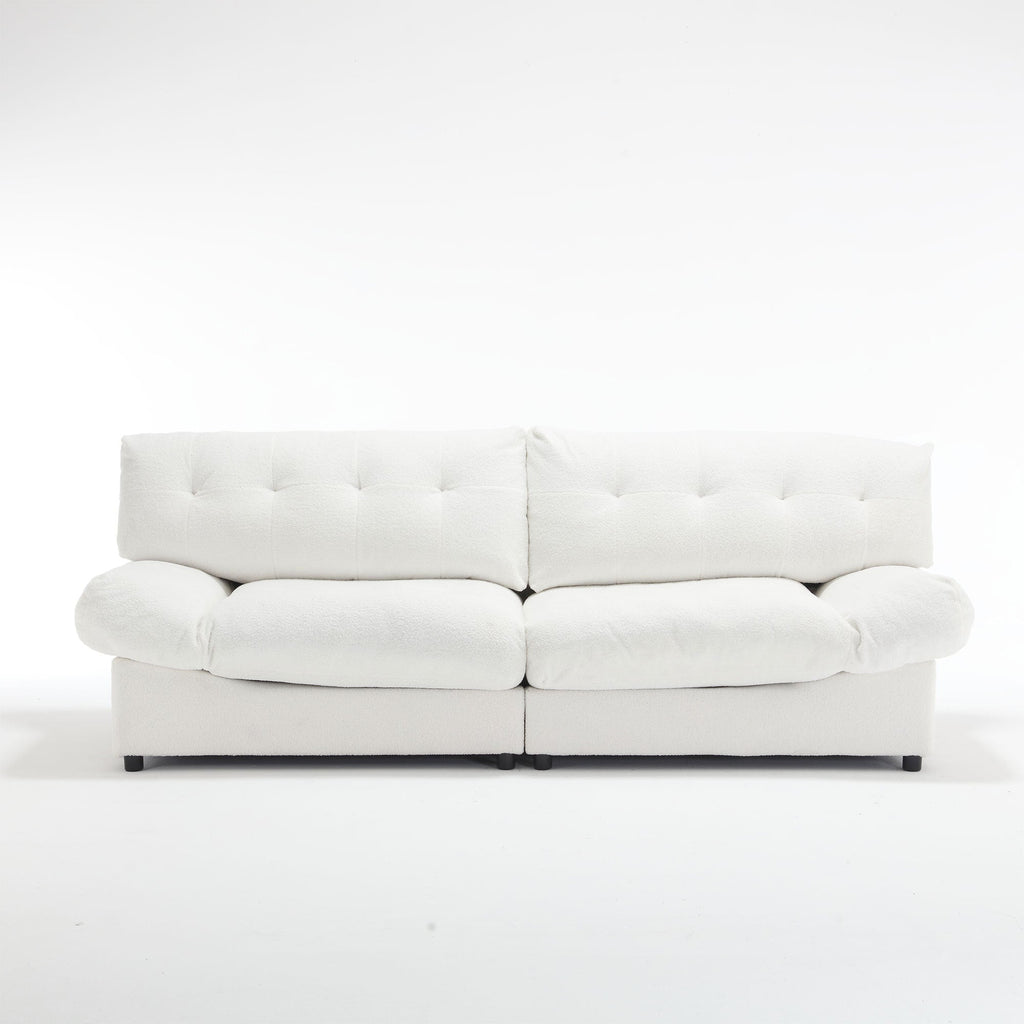 [VIDEO provided][New] Cloud Style Sofa, Teddy Velvet Fabric, Comfy Padded Cloud Couch for Living Room, Apartment