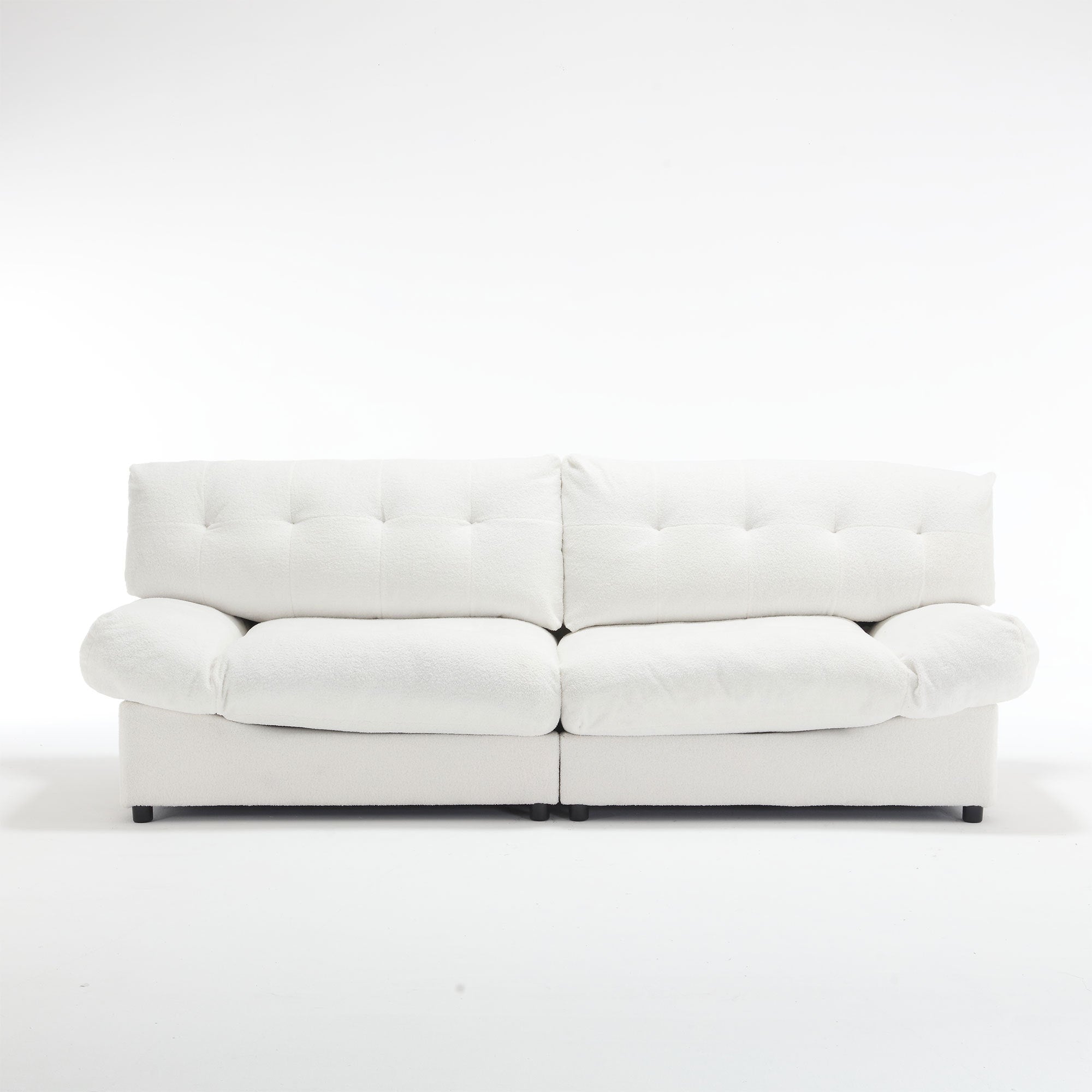 [VIDEO provided][New] Cloud Style Sofa, Teddy Velvet Fabric, Comfy Padded Cloud Couch for Living Room, Apartment